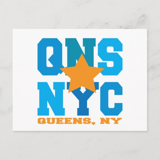 Queens, NY Blue Briefkaart (Voorkant)