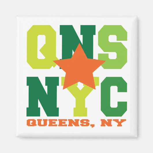 Queens, NY Groene Magneet (Voorkant)