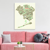 Queens NY Typografie Kaart Art Canvas Print (Insitu (Woonkamer))