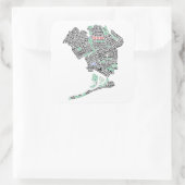 Queens NY Typografie Kaart Stickers (Tas)