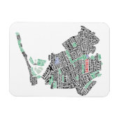 Queens NY Typografische Map Flexi Magnet Magneet (Horizontaal)