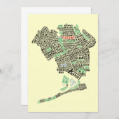 Queens NY Typography Map Party Kaart (Voorkant / Achterkant)