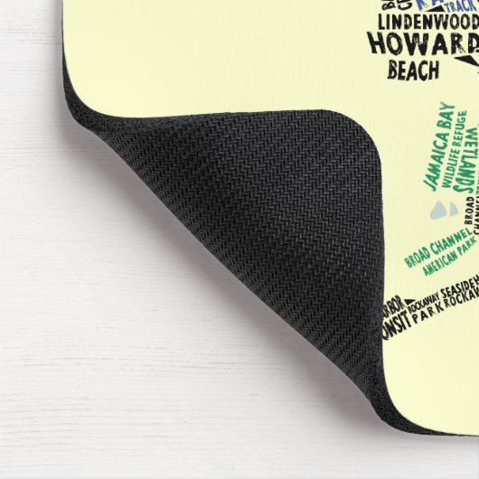 Queens NY Word Art Map Muismat (Hoek)