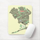 Queens NY Word Art Map Muismat (Met muis)