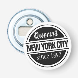 Queens NYC 1897 Button Flesopener