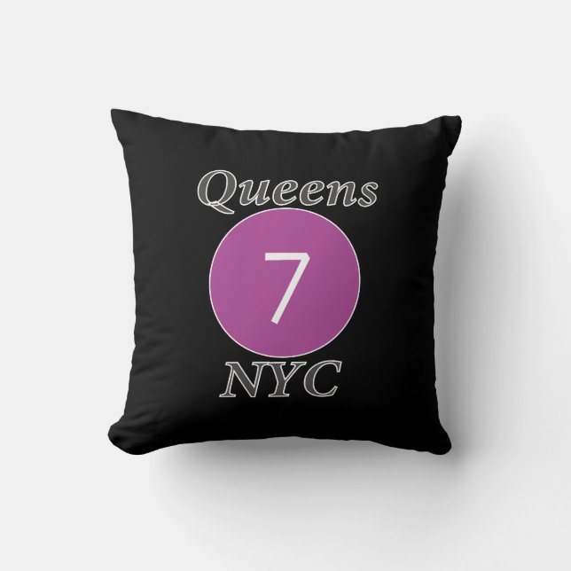 Queens NYC 7 Trein Kussen (Voorkant)