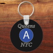 Queens NYC A Trein Sleutelhanger (Achterkant)