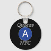 Queens NYC A Trein Sleutelhanger (Achterkant)