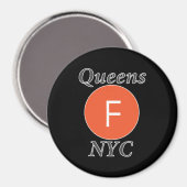 Queens NYC F Trein Magneet (Voorkant / Achterkant)