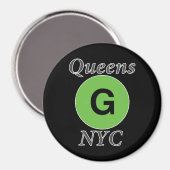 Queens NYC G Train Magneet (Voorkant / Achterkant)