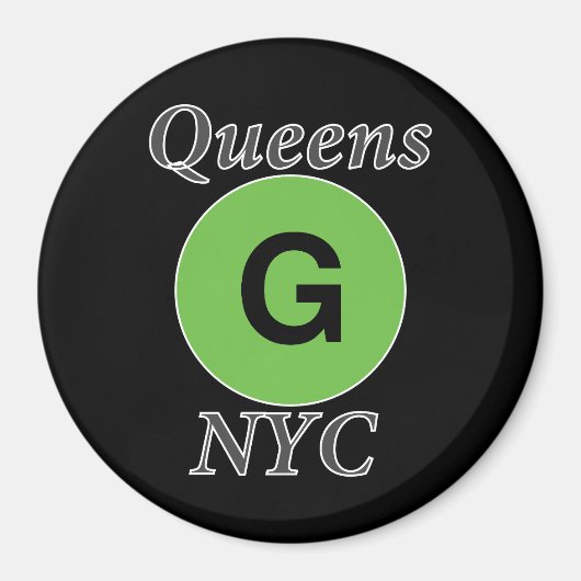 Queens NYC G Train Magneet (Voorkant)