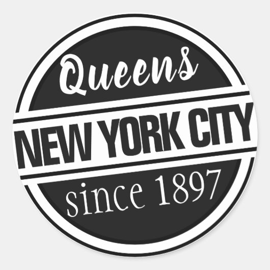 Queens NYC Ronde Sticker (Voorkant)
