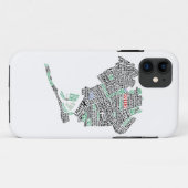 Queens NYC Typografische Kaart Klokje Case-Mate iPhone Case (Achterkant (horizontaal))