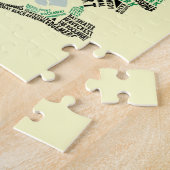 Queens NYC Typografische Map Jigzaag Puzzle Legpuzzel (Zijkant)