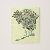 Queens NYC Typografische Map Jigzaag Puzzle Legpuzzel (Verticaal)
