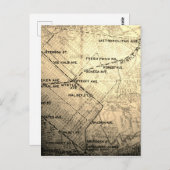 Queens NYC Vintage Map Briefkaart (Voorkant / Achterkant)