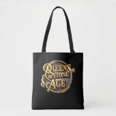 Queens of the Stone Age Design Zwarte Canvas tasse Tote Bag (Voorkant)