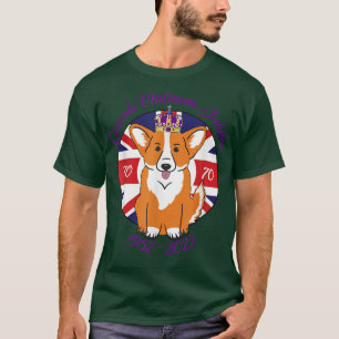 QUEEN'S PLATINUM JUBILEE 1952 2022 Corgi Dog in a T-shirt