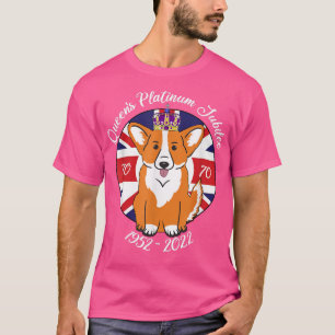 QUEENS PLATINUM JUBILEE 1952 2022 Corgi in een rij T-shirt