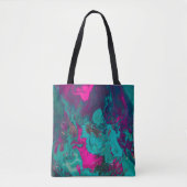 Queen's Potion Magenta & Blauwgroen Abstracte rook Tote Bag (Voorkant)