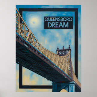 Queens Queensboro Brug Gouden Cantilever Uitzicht Poster