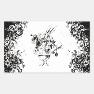 Queen's Rabbit - Alice Swirls-Collectie Rechthoekige Sticker