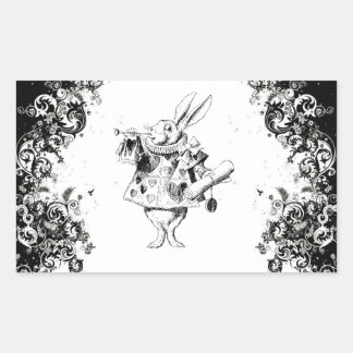 Queen's Rabbit -  Alice Swirls-Collectie Rechthoekige Sticker