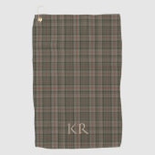 Queens Royal Balmoreel Tartan met initialen Golfhanddoek (Voorkant)
