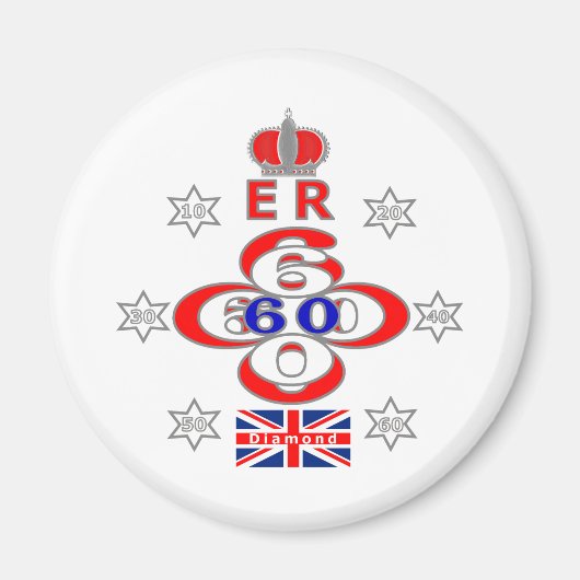 Queens Royal Jubilee sterren design Magneet (Voorkant)