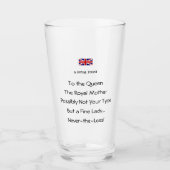 Queen's Royal Toast Funny Novelty Beverage Glass Glas (Voorkant)