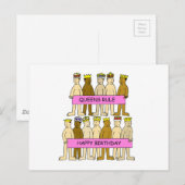 Queens Rule Cartoon Mannen die kronen houden Briefkaart (Voorkant / Achterkant)
