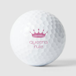 Queens Rule Pink Crown Golfballen