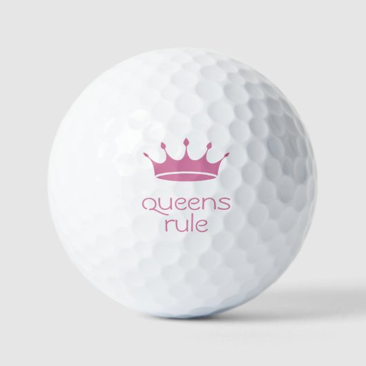 Queens Rule Pink Crown  Golfballen (Voorkant)