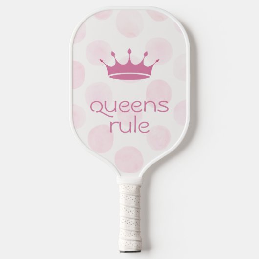 Queens Rule Pink Crown  Pickleball Paddle (Voorkant)