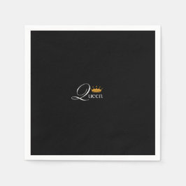 Queen's Touch: zwart servet met gedurfde 'Queen'