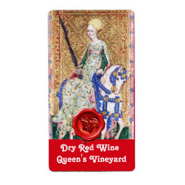 QUEENS WIJNGAARD RODE WIJN WASZEGEL/ OUDHEIDKUNDIG ETIKET