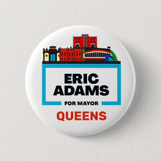 Queens wil Eric Adams voor NYC Mayor Ronde Button 5,7 Cm (Voorkant)