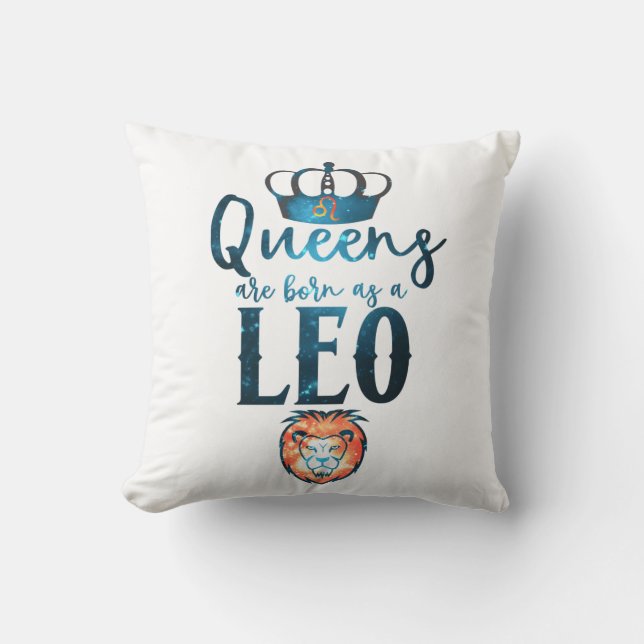Queens wordt geboren als LEO Zodiac Sign. Kussen (Voorkant)