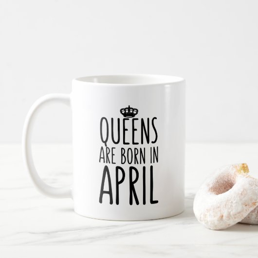 Queens wordt geboren in April Coffee Mok (Met donut)