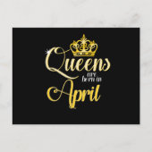 Queens wordt geboren in april Vrouwendag Feestdagenkaart (Voorkant)