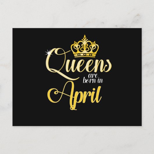 Queens wordt geboren in april Vrouwendag Feestdagenkaart (Voorkant)