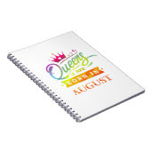 Queens wordt geboren in August Birthday Gift Notitieboek (Rechterzijde)