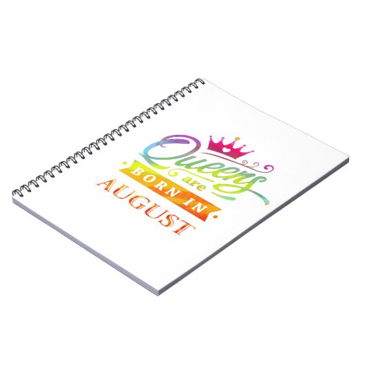 Queens wordt geboren in August Birthday Gift Notitieboek (Linkerzijde)