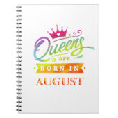 Queens wordt geboren in August Birthday Gift Notitieboek (Voorkant)