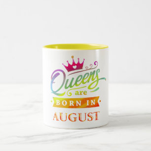 Queens wordt geboren in August Birthday Gift Tweekleurige Koffiemok
