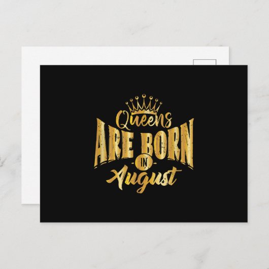 Queens wordt geboren in August Black Afro Vrouw Bd Aankondigingskaart (Voorkant / Achterkant)