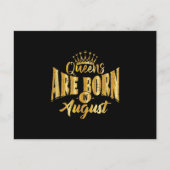 Queens wordt geboren in August Black Afro Vrouw Bd Aankondigingskaart (Voorkant)