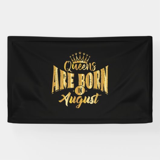 Queens wordt geboren in August Black Afro Vrouw Bd Spandoek (Horizontaal)