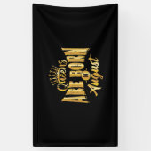 Queens wordt geboren in August Black Afro Vrouw Bd Spandoek (Verticaal)