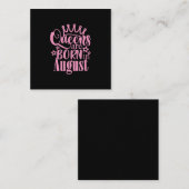 Queens wordt geboren in augustus 2010. vierkante visitekaartje (Voorkant / Achterkant)